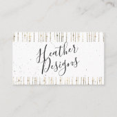 幾何学的金ゴールドホワイトフォイルの光沢パターン 名刺 (正面)