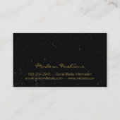 幾何学的金ゴールドホワイトフォイルの輝き/斑点 名刺 (裏面)