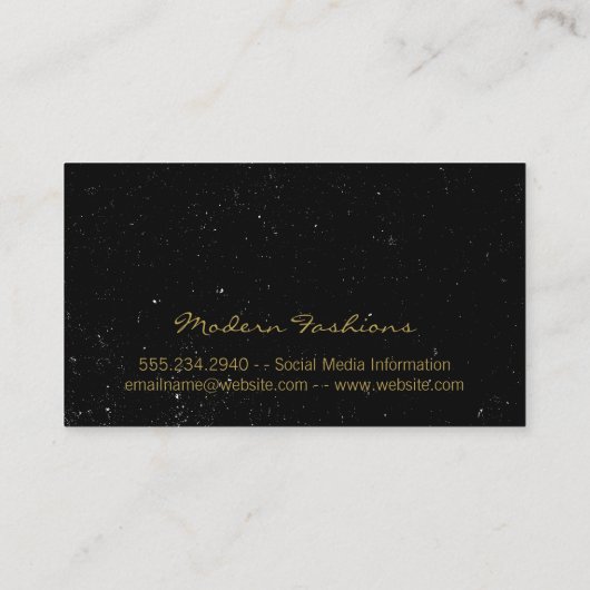 幾何学的金ゴールドホワイトフォイルの輝き/斑点 名刺 (裏面)