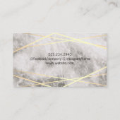 幾何学的金ゴールドホワイトフォイル大理石で輝く 名刺 (裏面)