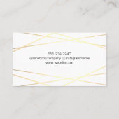 幾何学的金ゴールドホワイトフォイル黒大理石で輝く 名刺 (裏面)