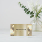 幾何学的金ゴールドメタリックテクスチャ 名刺 (スタンド正面)