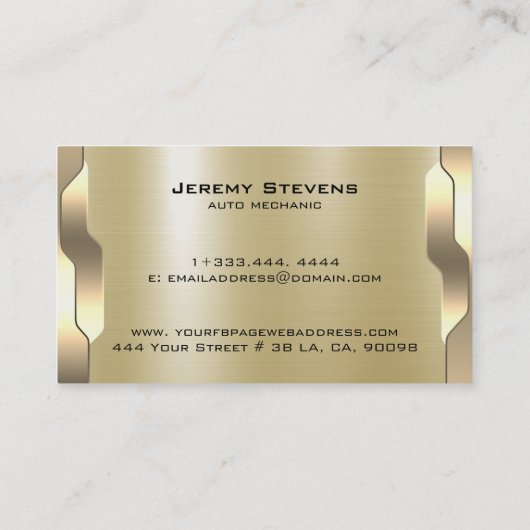 幾何学的金ゴールドメタリックテクスチャ 名刺 (裏面)