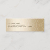 幾何学的金ゴールドモノグラムプロフェッショナル スキニー名刺 (裏面)