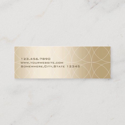 幾何学的金ゴールドモノグラムプロフェッショナル スキニー名刺 (裏面)