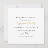 幾何学的金ゴールドリング婚約発表パーティー 招待状 (裏面)