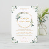 幾何学的金ゴールドリーフ結婚式招待状 招待状 (スタンド正面)