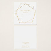 幾何学的金ゴールド五角形イヤリングホルダー (正面&裏面)