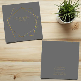 幾何学的金ゴールド五角形グレーイヤリングホルダー