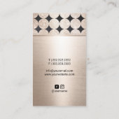 幾何学的金ゴールド円エレガントフローラ写真 名刺 (裏面)