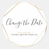 幾何学的金ゴールド効果で日付を変更 ラウンドシール (正面)