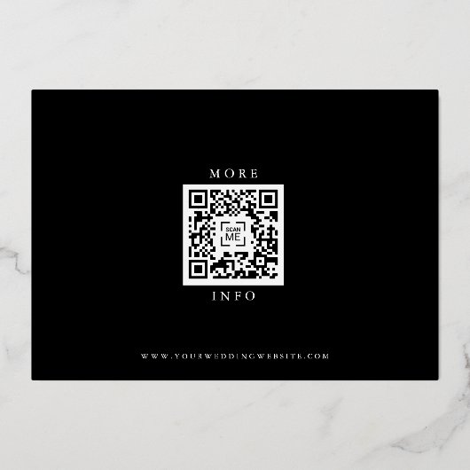 幾何学的金ゴールド日付の保存 箔招待状 (裏面)