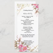 幾何学的金ゴールド枠ピンクフローラ式プログラム プログラム (正面/裏面)