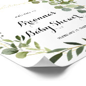 幾何学的金ゴールド熱帯グリーンベビーシャワーへようこそ ポスター (角)