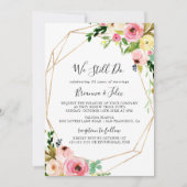 幾何学的金ゴールド熱帯我々はまだ誓いの更新を行う 招待状 (正面)