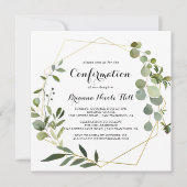 幾何学的金ゴールド熱帯書跡の確認 招待状 (正面)