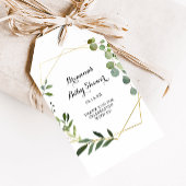 幾何学的金ゴールド熱帯書道赤ちゃんシャワー ギフトタグ