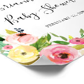 幾何学的金ゴールド熱帯秋ベビーシャワーウェルカム ポスター (角)