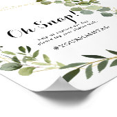 幾何学的金ゴールド熱帯結婚グリーンのOhスナップ記号 ポスター (角)