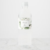 幾何学的金ゴールド熱帯結婚緑 ペットボトルラベル (正面)