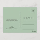 幾何学的金ゴールド熱帯緑ありがとう ポストカード (裏面)