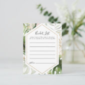 幾何学的金ゴールド熱帯緑バケットリストカード ポストカード (スタンド正面)