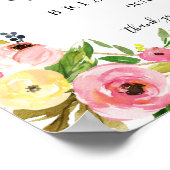 幾何学的金ゴールド秋リハーサルディナーウェルカムサイン ポスター (角)