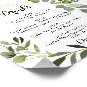 幾何学的金ゴールド結婚トロピカルドリンクのメニュー記号 ポスター (角)