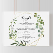 幾何学的金ゴールド結婚トロピカルドリンクのメニュー記号 ポスター