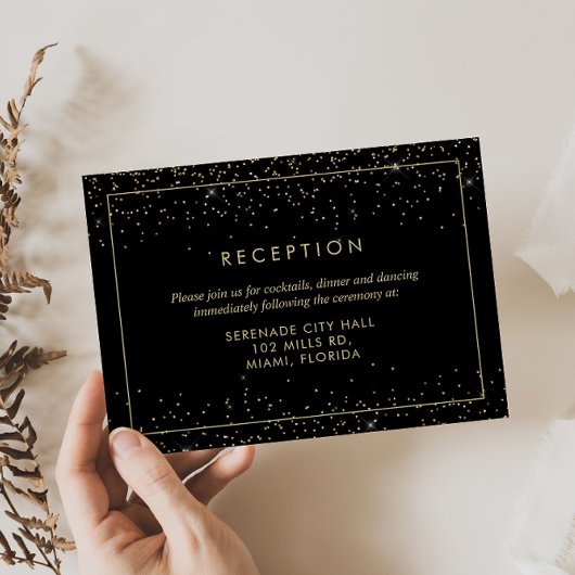 幾何学的金ゴールド結婚披露宴エンクロージャカード エンクロージャーカード