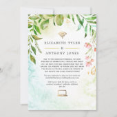 幾何学的金ゴールド結晶緑化結婚仮想 案内状 (正面)