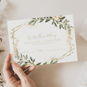 幾何学的金ゴールド緑の推測ゲームのカードの数 名刺