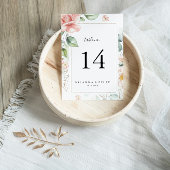 幾何学的金ゴールド緑の葉のフローラ テーブルナンバー