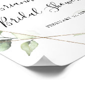 幾何学的金ゴールド緑の葉ブライダルシャワーへようこそ ポスター (角)