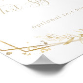 幾何学的金ゴールド緑化秋カスタム文字標識 ポスター (角)