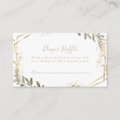 幾何学的金ゴールド緑秋おむつラッフルチケット エンクロージャーカード (正面)