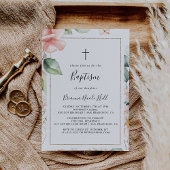 幾何学的金ゴールド緑葉フローラバプテスマ 招待状