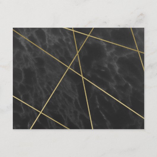 幾何学的金ゴールド線と大理石披露宴 エンクロージャーカード (裏面)