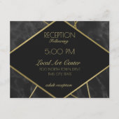 幾何学的金ゴールド線と大理石披露宴 エンクロージャーカード (正面)
