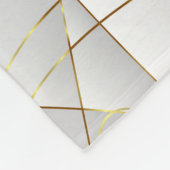 幾何学的金ゴールド線 フリースブランケット (角)