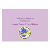 幾何学的金ゴールド&ラベンダーフラワーズテーマ テーブルナンバー (裏面)