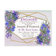 幾何学的金ゴールド&ラベンダーフラワーズ婚約