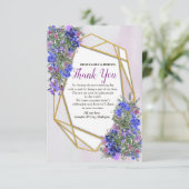 幾何学的金ゴールド&ラベンダーフラワーブケッツ 出欠カード (スタンド正面)