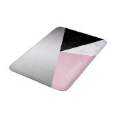 幾何学的銀白大理石 バスマット (アングル)