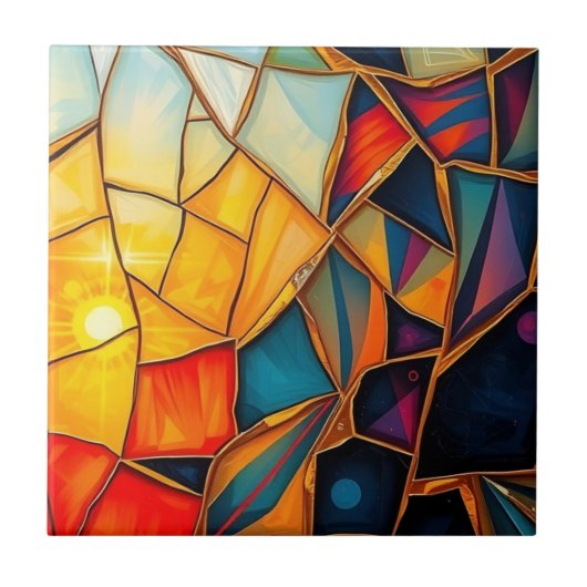 幾何学的鏡B タイル (正面)