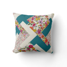 幾何学的開花-モダンフローラ装飾用クッション