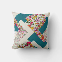幾何学的開花-モダンフローラ装飾用クッション クッション