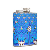 幾何学的青色マトリクスフラスコ フラスク (右)