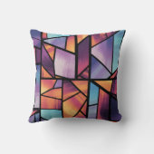 幾何学的鮮やかステンドグラス美術 クッション (裏面)