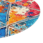 幾何学的鮮やかスプラッシュアート カッティングボード (角)